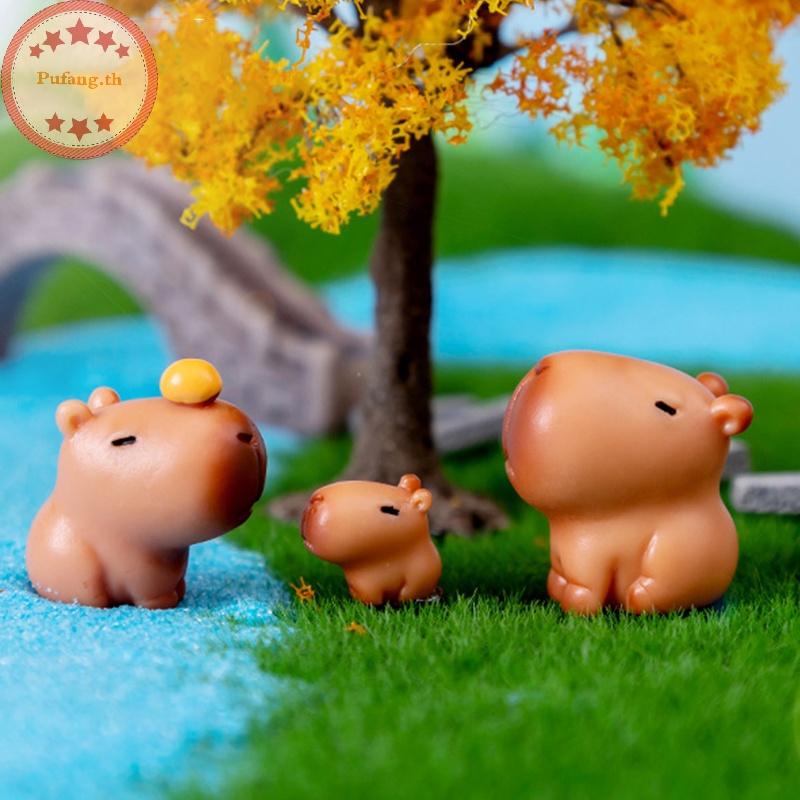Pufang โมเดลฟิกเกอร์เรซิ่น รูปการ์ตูน Capybara ขนาดเล็ก สําหรับตกแต่งบ้าน ออฟฟิศ