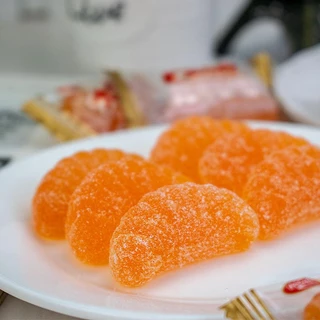เยลลี่รูปกลีบส้ม รสส้มสดชื่น หอมกลิ่นส้ม Orange Jelly เจลลี่ผลไม้เกร็ดน้ำตาล หนึบหนับ ขนาด 200 กรัม