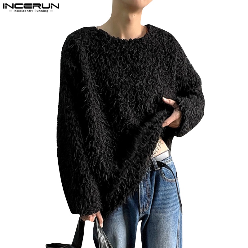 Incerun เสื้อกันหนาว แขนยาว ทรงหลวม แต่งพู่ สไตล์ขี้เกียจ สําหรับผู้ชาย