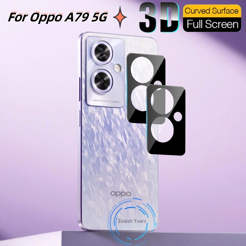 [พร้อมส่ง] ฟิล์มกระจกนิรภัยกันรอยหน้าจอ 9H HD 3D ป้องกันเลนส์กล้อง ด้านหลัง สีดํา สําหรับ Oppo A79 A79 5G 2023