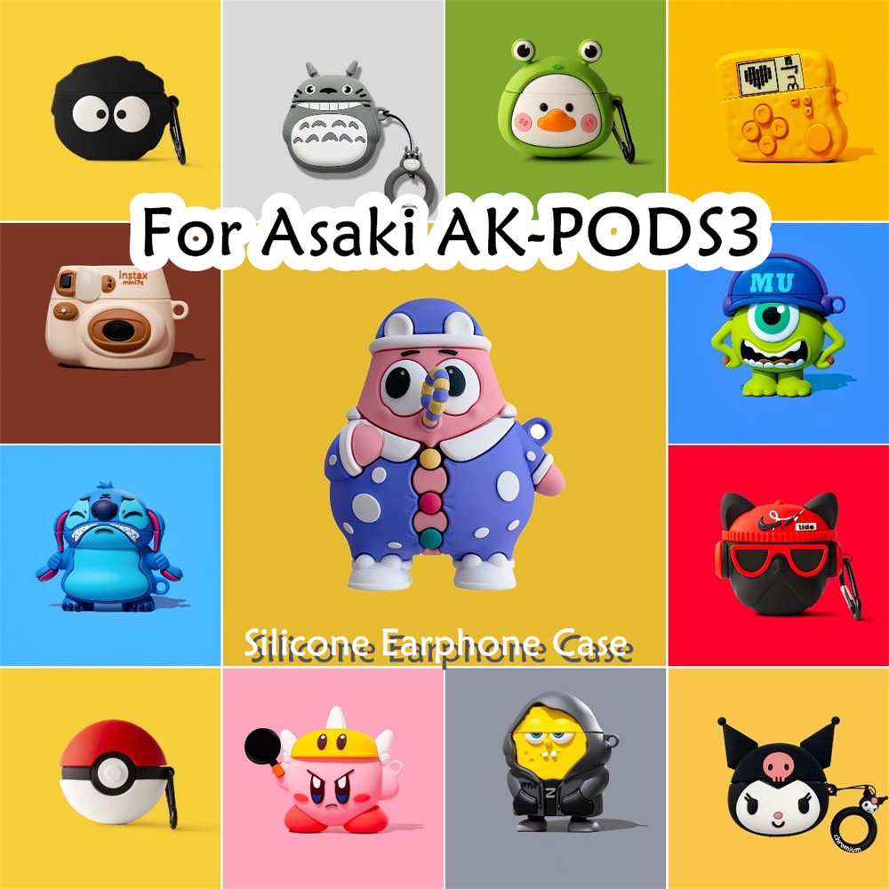 【3Cideas】นําไปใช้กับ Asaki AK-PODS3 เคส Case เคสหูฟัง รูปทรงสามมิติน่ารัก ซิลิโคนนุ่ม เคส เคสหูฟัง NO.1