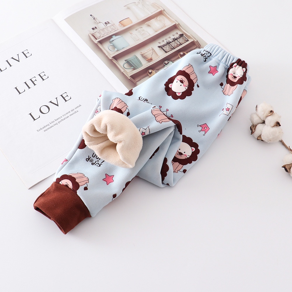 Fast Shipping 100-160 ซม.ฤดูใบไม้ร่วงฤดูหนาวเด็กขนแกะ-ขนแกะ-Bundled Warm กางเกงขนาดกลางขนาดใหญ่ชายหญิงหนากางเกงขายาวชิ้นเดียวบ้าน
