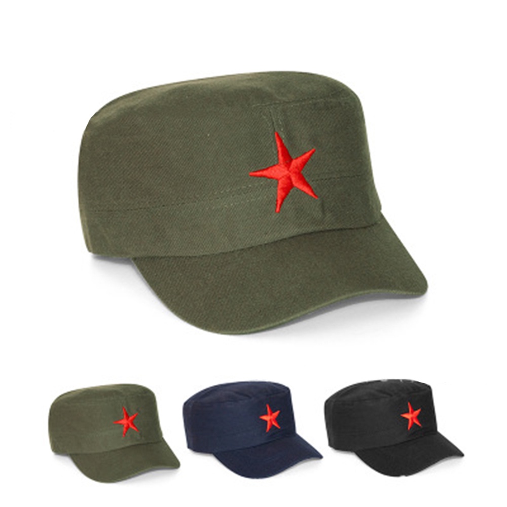 สีทึบผู้ชายผู้หญิงหมวก Cadet Patrol หมวกกอล์ฟขับรถ Red Star