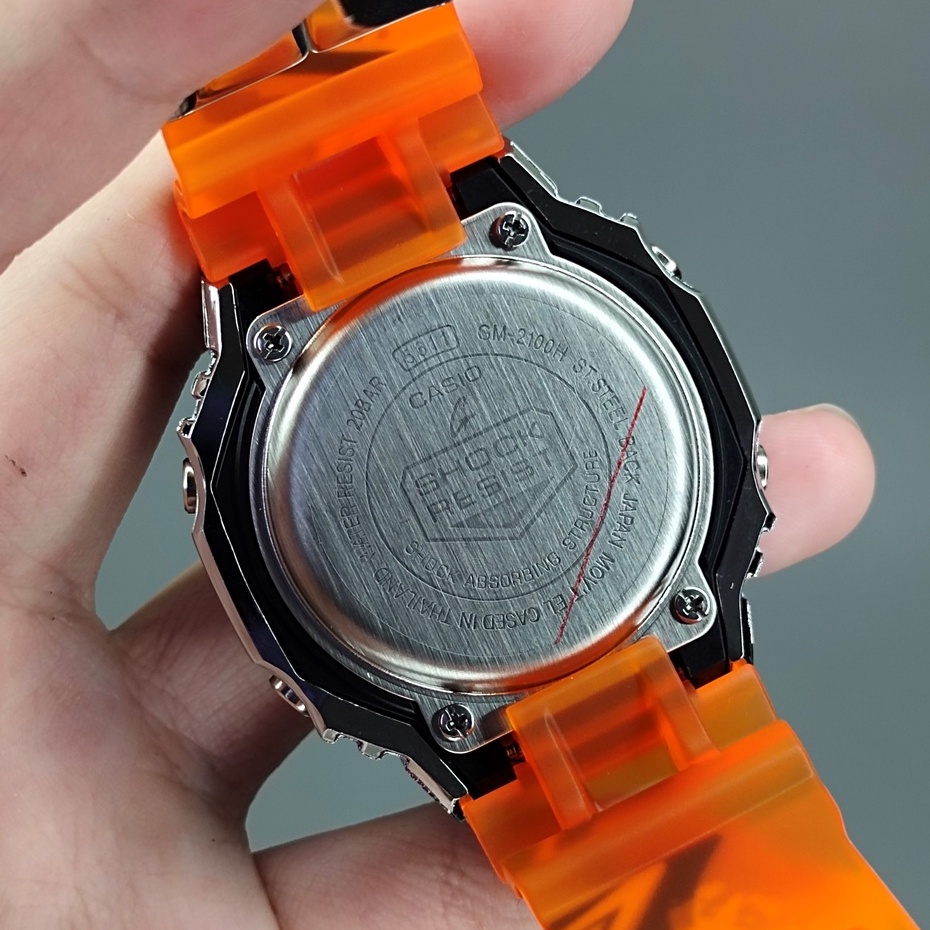 G-shock G Shock GM2100 Street Spirit สีส้ม Autolight สายยาง tangan นาฬิกาผู้ชาย GM 2100 กีฬานาฬิกา S946