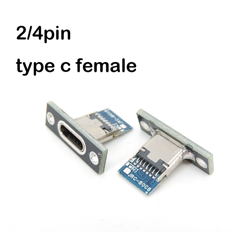 2pin 4Pin Type-C USB แจ็ค 3.1 Type-C ประเภท C หญิงเชื่อมต่อแจ็คพอร์ตชาร์จ USB 3.1 ประเภท C mount ซ็อกเก็ตแผ่นยึด THH1