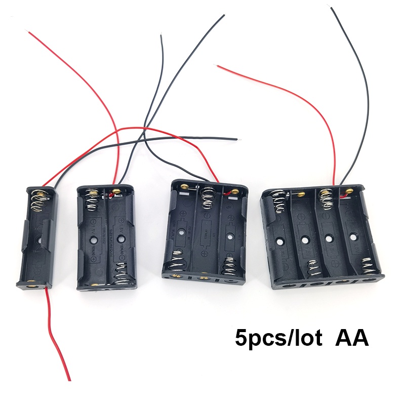 5pcs 1 2 3 4 ช่อง AA 2AA 3AA 4AA 1.5v 3v 4.5v 6v ขนาดแบตเตอรี่กล่องเก็บกล่อง 3Xaa 2xaaaaaa aa พร้อมต