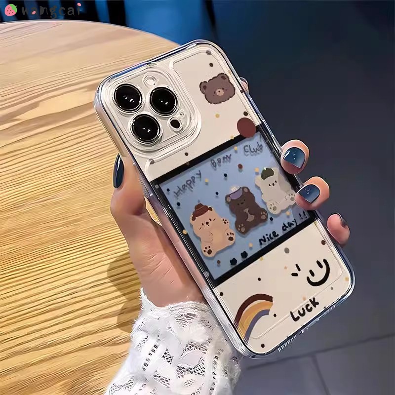เคสโทรศัพท์มือถือ ซิลิโคนนุ่ม ลายการ์ตูนหมีน่ารัก สีรุ้ง สําหรับ Honor 100 90 80 70 60 50 30 20 Pro 10 Lite SE GT 30S 10i 20i