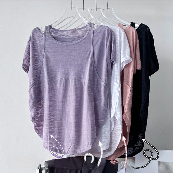 【YOGATRUTH】เสื้อกีฬา เสื้อโยคะ ทรงหลวม แบบแห้งเร็ว สําหรับผู้หญิง ใส่ออกกําลังกาย วิ่ง