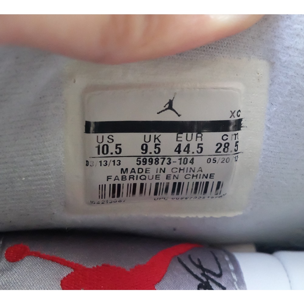 Nike Air Jordan 1 Retro '89 Size 44.5EU สีขาว มือสอง ของแท้ แฟชั่น