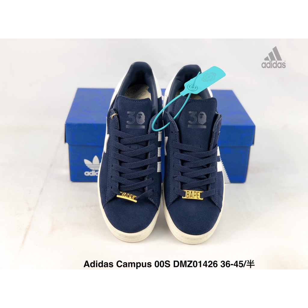 Authentic Bape x Adidas Campus 80s Ape-man head 30th anniversary joint simple all-match non-slip we