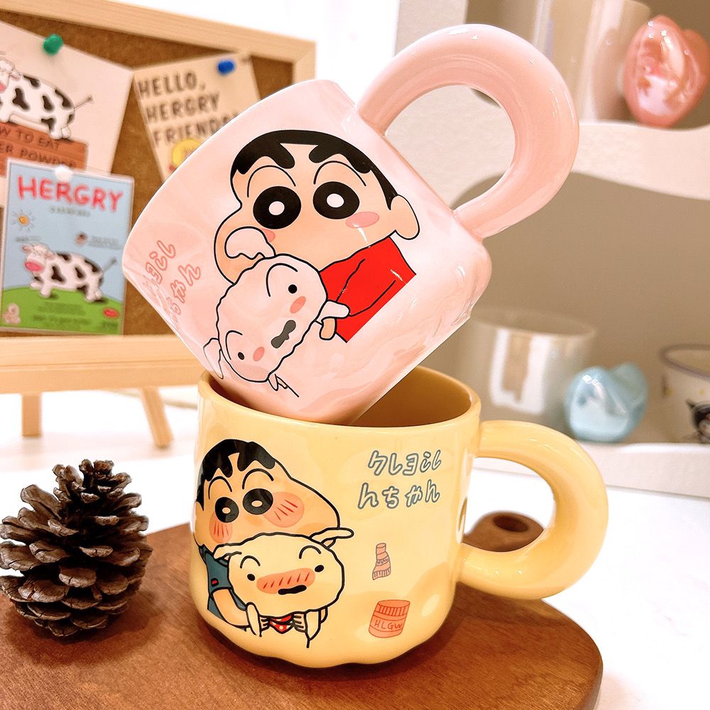 แก้วกาแฟเซรามิค ลายชินจัง ความน่ารัก คุณภาพยอดนิยมสำหรับนักเรียน