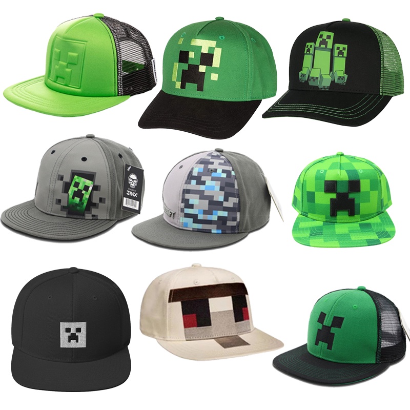 Minecraft หมวกเบสบอล หมวกปีกกว้าง ฤดูร้อน ผ้าทแยง