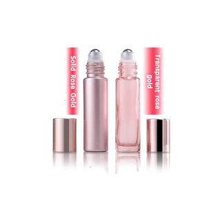 ขวดแก้วใส่น้ําหอม แบบลูกกลิ้ง สเตนเลส ขนาด 5 มล. 10 มล. สีชมพู เนื้อแมตต์