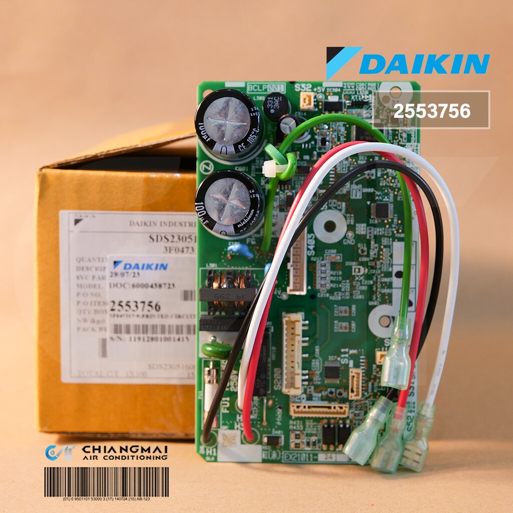 2553756 แผงวงจรแอร์ Daikin แผงบอร์ดแอร์ไดกิ้น บอร์ดคอยล์เย็น รุ่น FTKQ18XV2S, FTKQ18YV2S อะไหล่แอร์ 