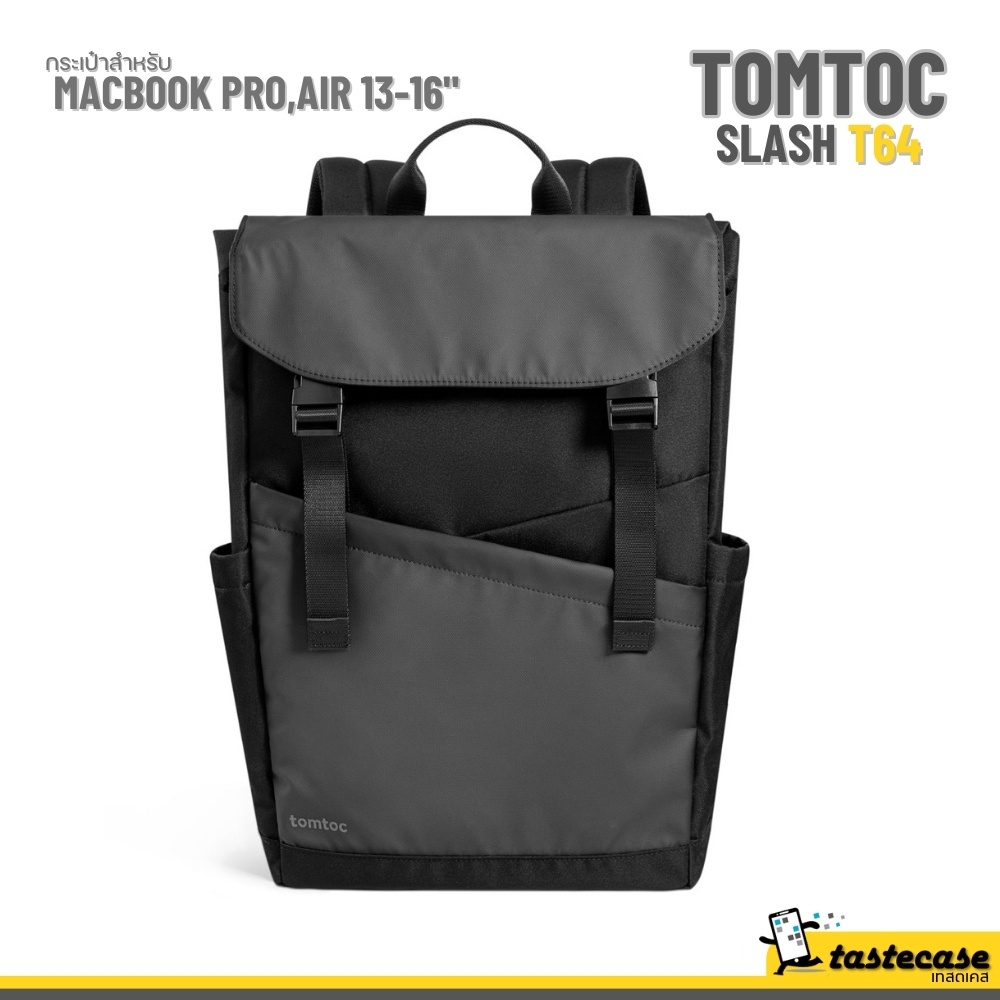 Tomtoc Slash-T64 Flip Laptop Backpack 18 Liter - Black
