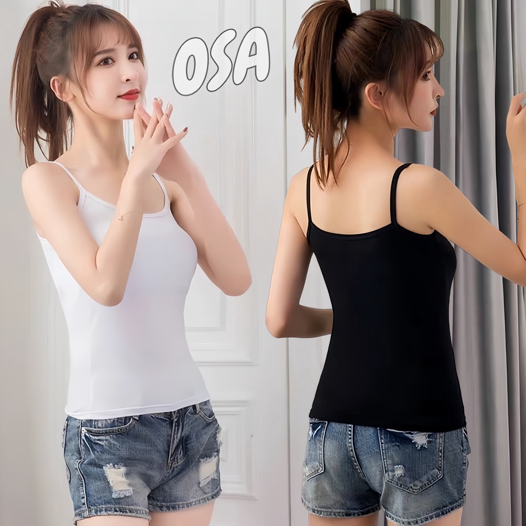 OSAพร้อมส่ง เสื้อสายเดี่ยว เสื้อกล้าม ไม่ร้อน ผ้ายืด นักเรียนใส่ได้