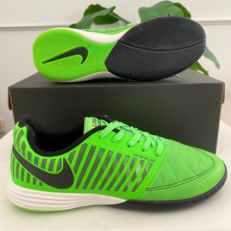 Sepatu Futsal Nike Lunar Gato II Ghost Green ขาวดำ IC สันทนาการ