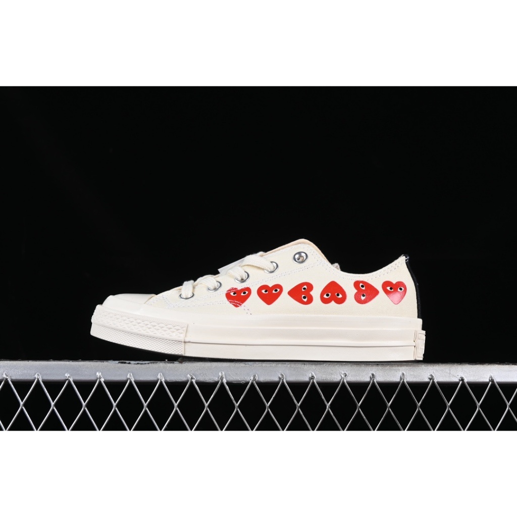 Converse Chuck Taylor All Star 70 Low Cut Ox Comme Des Garcons CDG PLAY Multi-Heart สีขาว 162975C ร