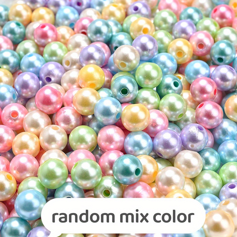 ลูกปัดอะคริลิค AB ทรงกลม สีมาการอง 6 มม. 8 มม. สําหรับทําเครื่องประดับ สร้อยคอ สร้อยข้อมือ DIY