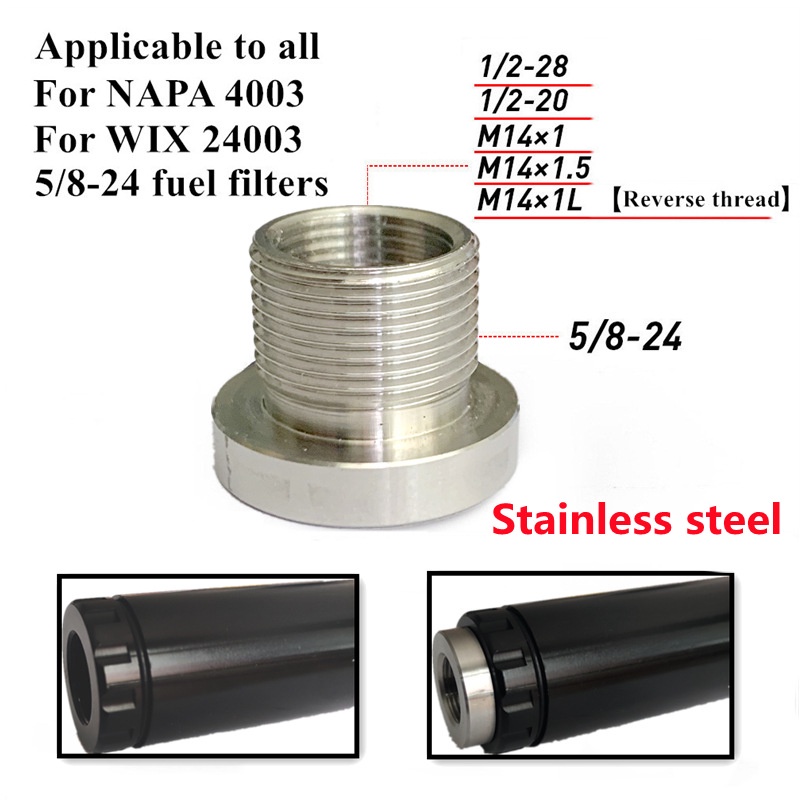 อะแดปเตอร์กรองน้ํามันเชื้อเพลิง 1/2-28, 1/2-20, M14 * 1, M14 * 1.5