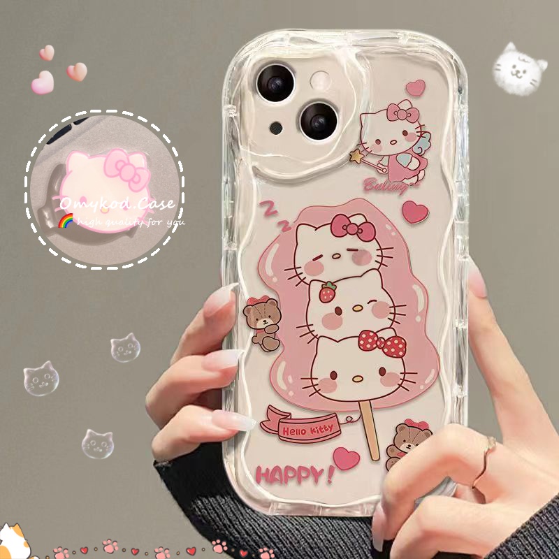 Ready Stock Compatible For iPhone 15 XR 14 13 11 12 Pro Max 8 7 6 6s Plus SE 2020 XS Max Cute Cat Phone Case & Holder Soft Protection Back Cover