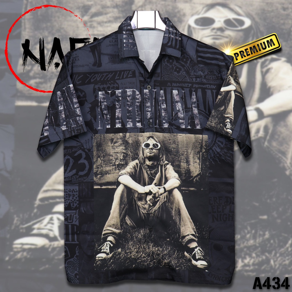 เสื้อฮาวาย ลาย Nirvana A434