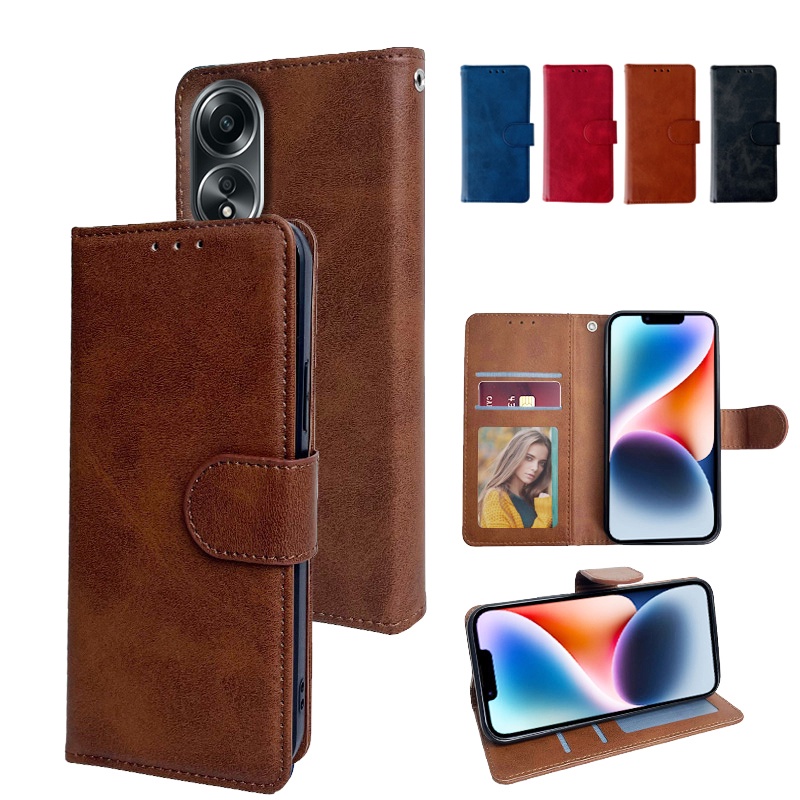 ซองหนังสําหรับOppo A58 4G CPH2577 A58 5G PHJ110 Luxuryแบบพกพากระเป๋าสตางค์สํารองโทรศัพท์ช่องเสียบการ