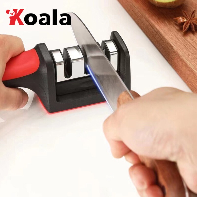 KOALA แท่นลับมีด อุปกรณ์ลับมีด หินลับมีด ที่ลับมีด ลับง่ายคมนาน พร้อมที่ลับคมกรรไกร ลับคมได้ 3 ระดับ