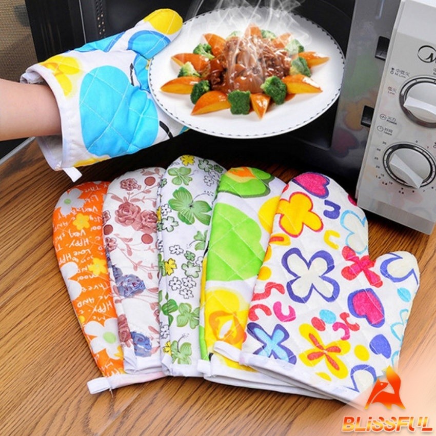 B.F  ถุงมือกันความร้อน   ถุงมือไมโครเวฟ  จัดเก็บสะดวก จัดส่งคละลาย Cooking gloves
