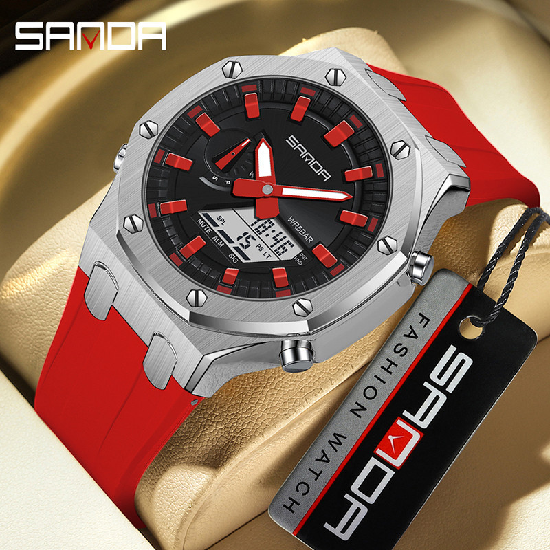 Sanda Oak นาฬิกาข้อมืออิเล็กทรอนิกส์ กันน้ํา อเนกประสงค์ สําหรับผู้ชาย SD3309-2