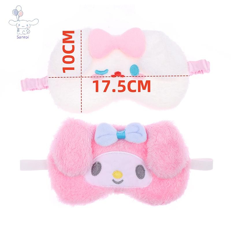 [San] Lunch Break Sleep Ladies Eye Protection Kawaii Sanrio Cinnamoroll Plush Eye Mask Anime Cinnamoroll Blackout Eye Mask POP