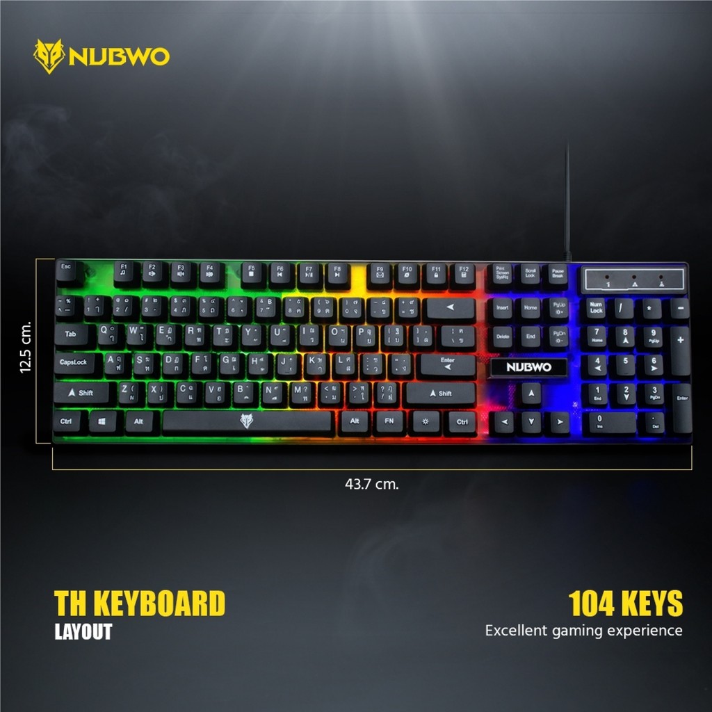 NUBWO NK36 NK-36 / NK-39 / NK-42 NK-48 คีย์อร์ด คีย์อร์ดเกมมิ่ง GAMING KEYBOARD Features LED Rainbow