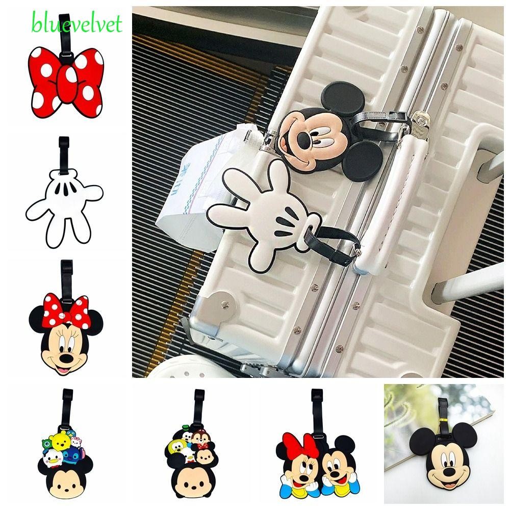 Bluevelveet แท็กกระเป๋าเดินทางการ์ตูน, Boarding Pass PVC เครื่องบินกระเป๋าเดินทางแท็ก,แบบพกพา Mickey Information Card ที่อยู่ป้าย Boarding Pass Tag Travel