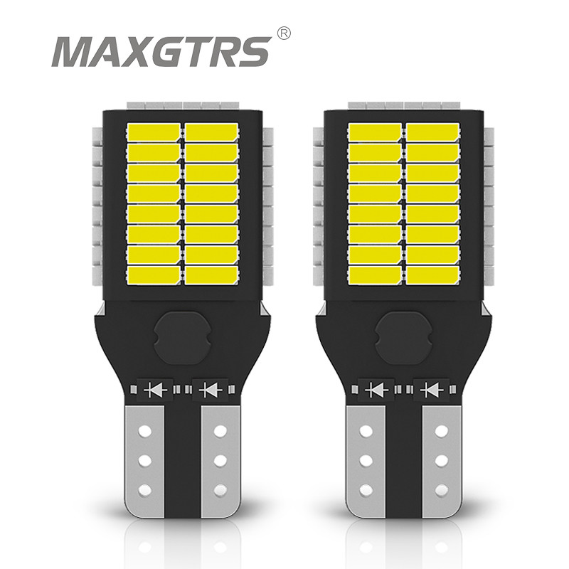 Maxgtrs 2x 5x T15 W16W 921 912 สีขาว 54SMD 4014 หลอดไฟ LED รถ CANBUS ไม่มีข้อผิดพลาดกระพริบอัตโนมัติฟรีสัญญาณด้านหลัง/ย้อนกลับ