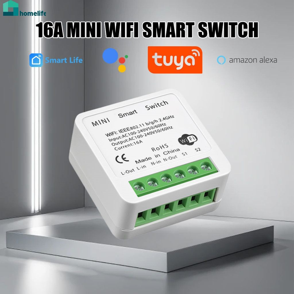 สวิตช์อัจฉริยะขนาดเล็ก Tuya สวิตช์ไฟแบบ Wifi โมดูลที่ต้องใช้สายกลาง ตัวจับเวลา เบรกเกอร์ไร้สาย ใช้ได้กับ Alexa Google Home home home home
