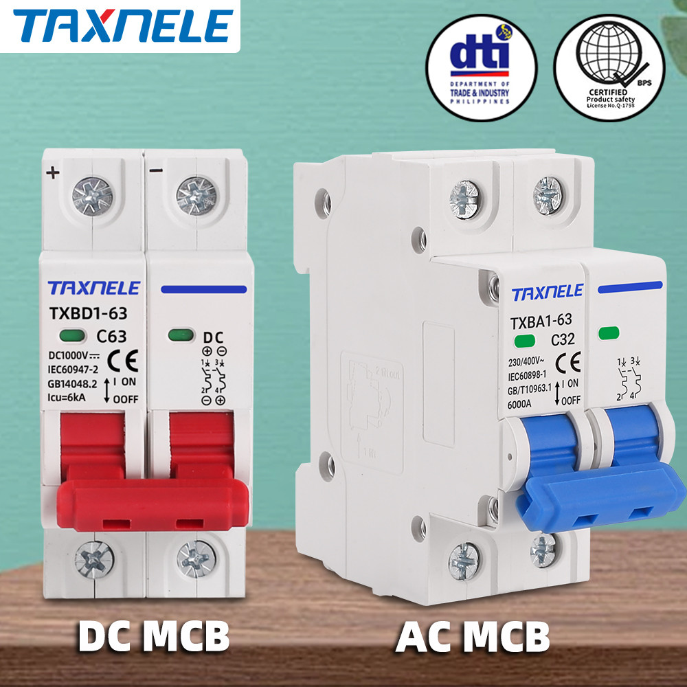 Taxnele AC DC 1000V Solar Mini Circuit Breaker DC AC MCB 63A