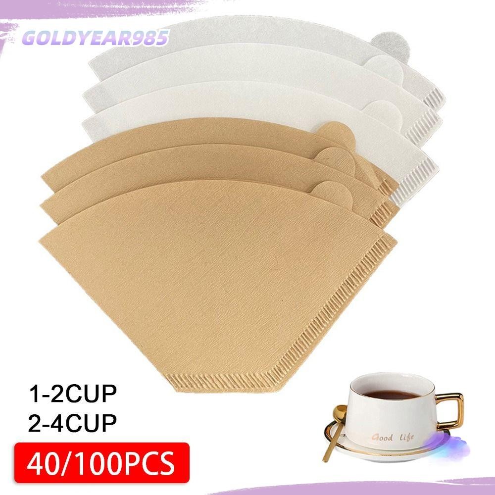 Goldyear985 40/100ชิ้นกาแฟชงด้วยมือ,เยื่อไม้ดึงออกกระดาษกรองกาแฟดริป,ทิ้งV-Shape U-ShapeในครัวเรือนCafeเครื่องมือมือกระดาษหยด