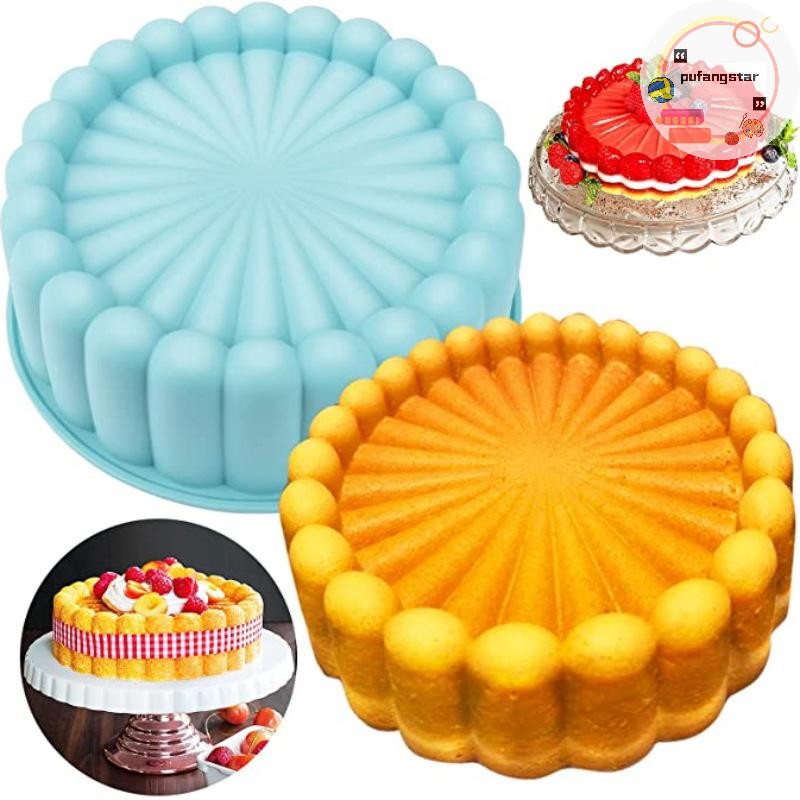 Pufangstar ซิลิโคนรอบถาดอบเค้ก Charlotte ถาดอบฟองน้ํา Flan แม่พิมพ์ Shortcake ถาดอบครัวซิลิโคน Mould TH