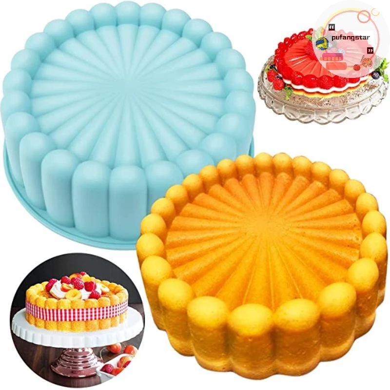 Pufangstar ซิลิโคนรอบถาดอบเค้ก Charlotte ถาดอบฟองน้ํา Flan แม่พิมพ์ Shortcake ถาดอบครัวซิลิโคน Mould TH