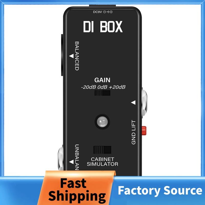 DI BOX LEF-331 Micro-DI พร้อม Cab Sim และ Gain Guitar Effect Pedal True Bypass