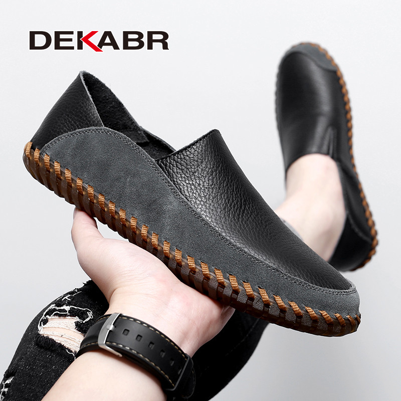 Dekabr รองเท้าหนังแท้สําหรับผู้ชายแฟชั่นใหม่ Breathable สบาย Designer Hand-Sewn รองเท้าลําลองผู้ชายขนาด 38-47 - รูปที่ 5
