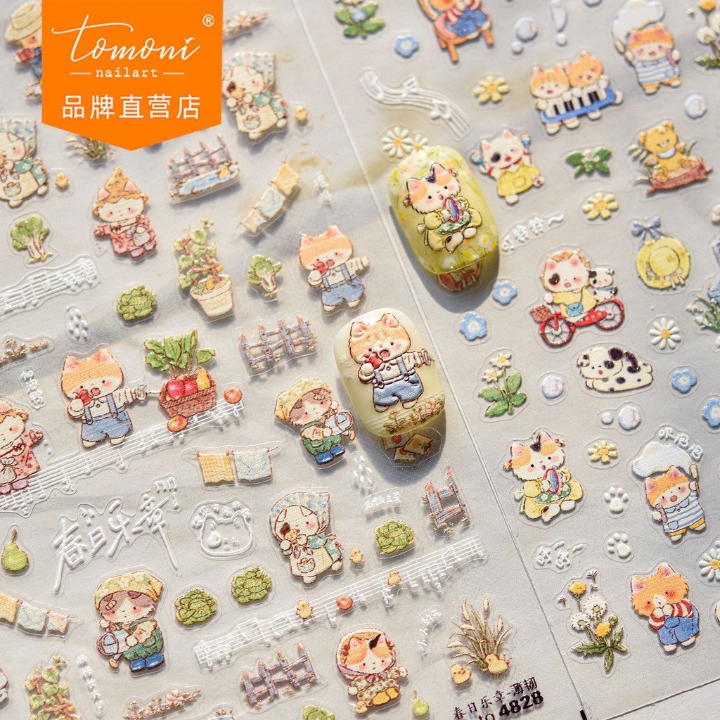 สติ๊กเกอร์เล็บ Meow.sensei Tomoni แบบบาง ทนทาน สไตล์ญี่ปุ่นยอดนิยม อุปกรณ์ดนตรีฤดูใบไม้ผลิ อุปกรณ์ตกแต่งเล็บ