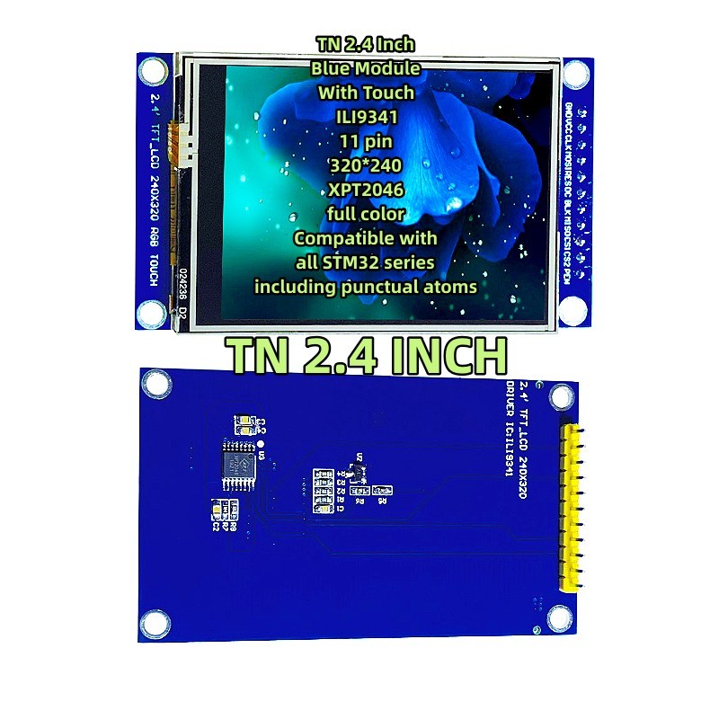 Touch 320*240 Module TN 2.4 Inch LCD With Blue pcbboard XPT2046 ILI9341 Colorful 11pin 4 Wire SPI In