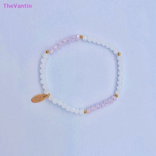 Thevantin ใหม่ สร้อยข้อมือ ประดับลูกปัดคริสตัลใส แบบนิ่ม เหมาะกับฤดูร้อน สําหรับเด็กผู้หญิง และนักเรียน