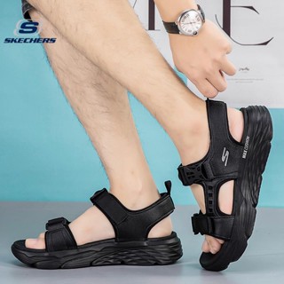 (ไซซ์ 40-45)skechers_ MAX CUSHION รองเท้าแตะลําลอง พื้นหนา ระบายอากาศ ทนต่อการสึกหรอ สําหรับผู้ชาย เหมาะกับการเล่นกีฬา โยคะ แม็กซ์