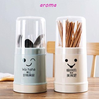 Aroma หลอดตะเกียบ ช้อนส้อม พลาสติก น่ารัก สร้างสรรค์ สําหรับอ่างล้างจาน