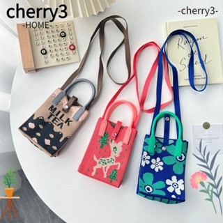 Cherry3 กระเป๋าสะพายไหล่ กระเป๋าถือ กระเป๋าช้อปปิ้ง แฮนด์เมด มีสายโซ่คล้อง