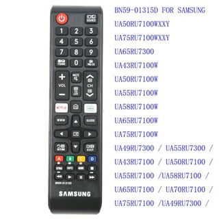 รีโมตคอนโทรลสมาร์ททีวี Samsung bn59-01315d สําหรับ Samsung LED TV BND ua50ru7100wxxy a75ru7100wxxy a65ru7300 ua43ru7100w a50ru7100