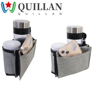 Quillan ที่วางแก้วน้ํา ผ้าออกซ์ฟอร์ด แบบแขวนติดรถเข็น อุปกรณ์เสริม สําหรับเดินทาง