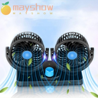 Mayshow พัดลมระบายความร้อน 12V 12V 24V 5 ใบพัด USB หมุนได้ 360 องศา สําหรับรถยนต์